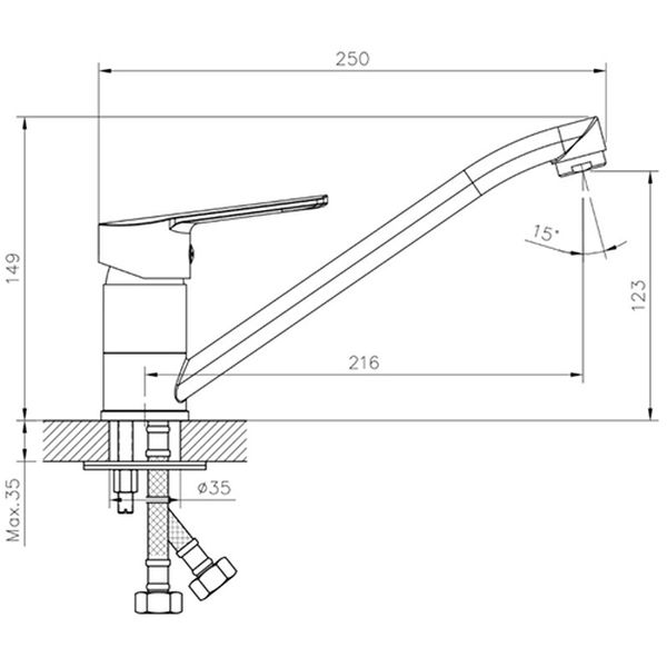 Смеситель Decoroom DR22018 (для мойки)
