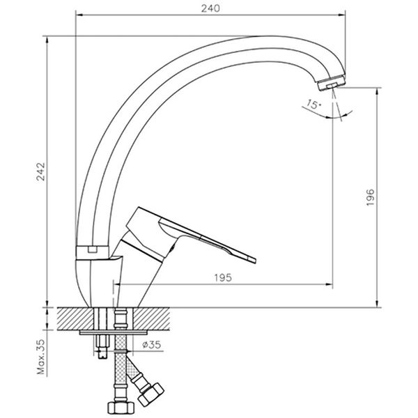 Смеситель Decoroom DR23021 (для мойки)