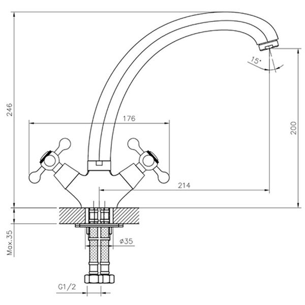 Смеситель Decoroom DR54029 (для мойки)