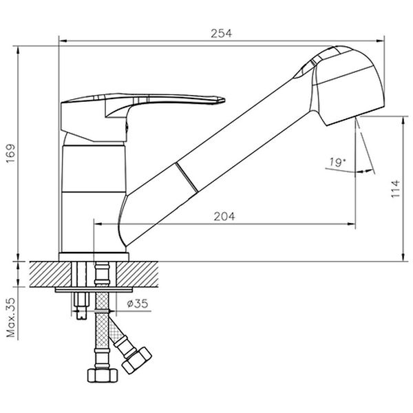 Смеситель Decoroom DR70023 (для мойки)