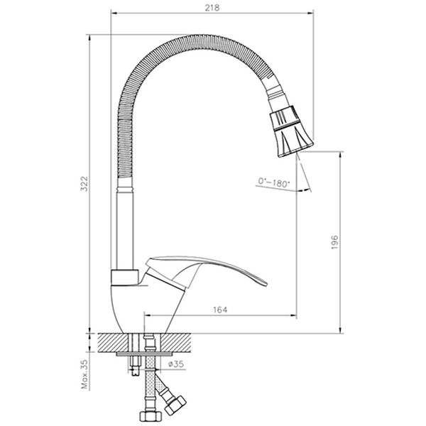 Смеситель Decoroom DR71022 (для мойки)