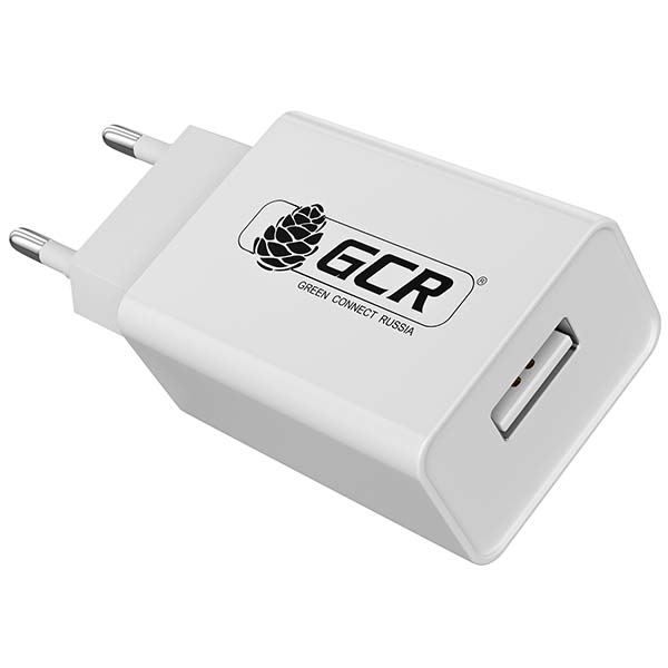 Cетевое зарядное устройство GCR GCR-1P21, 1 USB, 2A