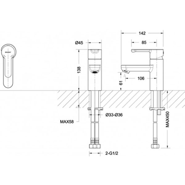 Смеситель Bravat Stream F13783C-2
