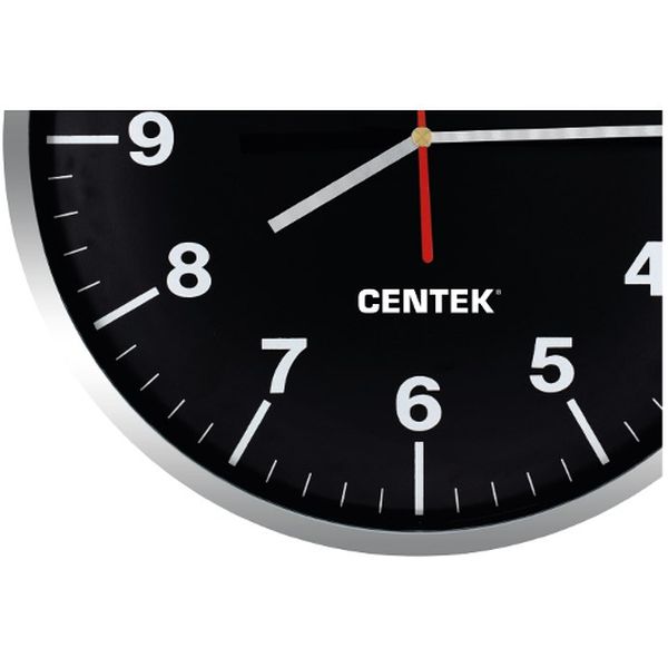 Часы настенные Centek CT-7100 Black (круглые 30см)