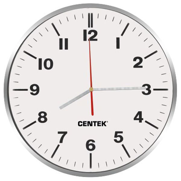Часы настенные Centek CT-7100 White (круглые 30см)