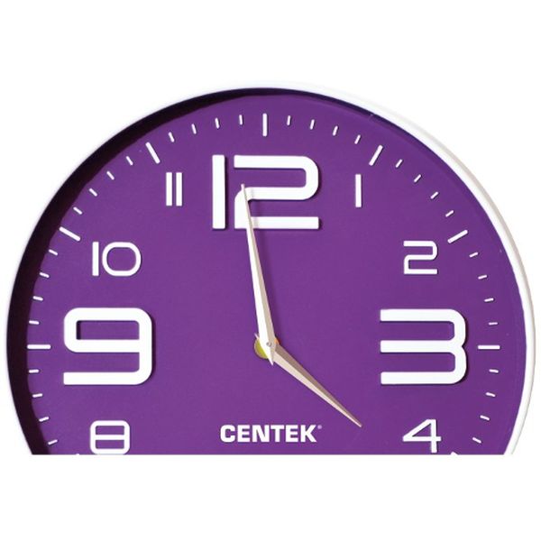 Часы настенные Centek CT-7101 Violet (круглые 30см, объемные цифры)