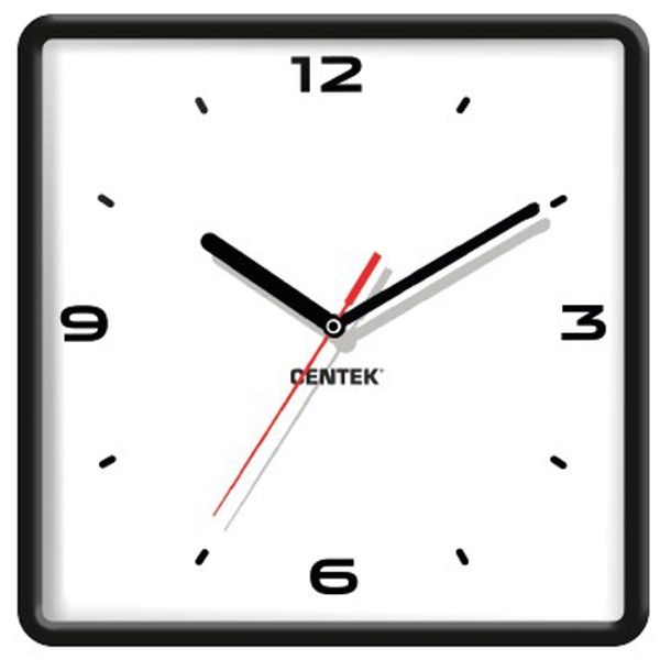 Часы настенные Centek CT-7103 Black (квадратные 25см)