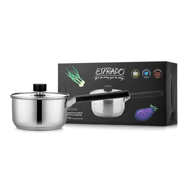 Ковш Esprado С крышкой,16см, 1,7 л (ELRL16BE109)