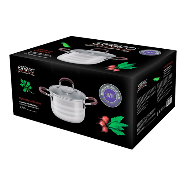 Кастрюля Esprado С крышкой,18см, 2,7 л (OPTL18VE101)