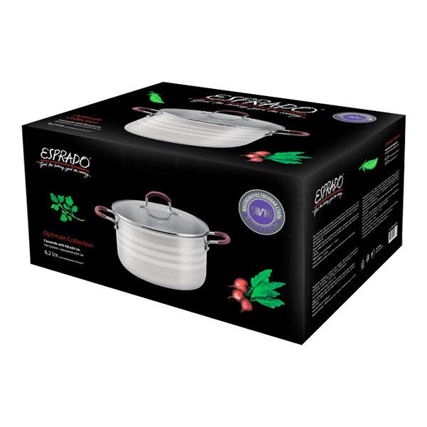 Кастрюля Esprado С крышкой,24см, 6,2 л (OPTL24VE101)