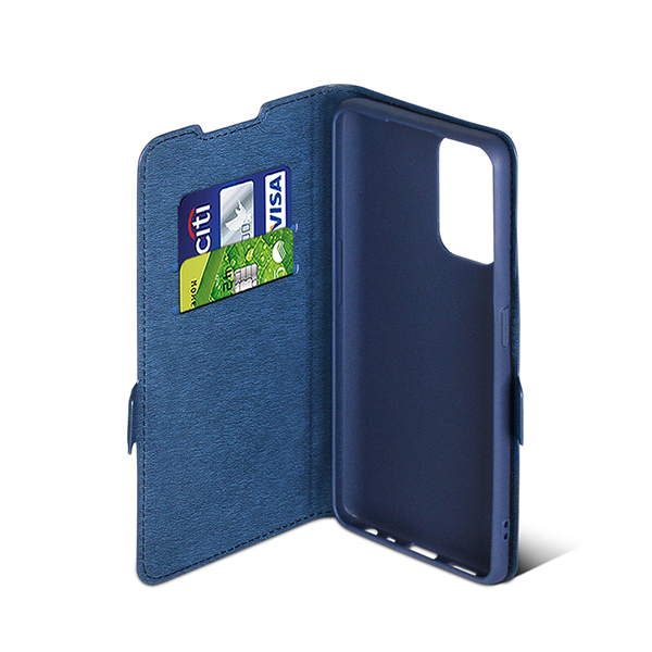 Чехол DF для Oppo A74 (4G), синий с флипом