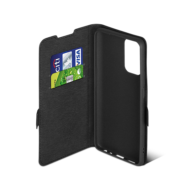 Чехол DF для Oppo A74 (4G), черный с флипом
