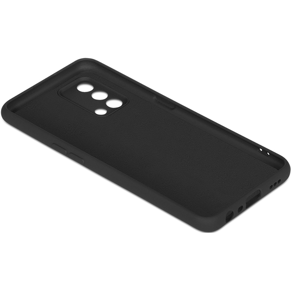 Чехол DF для Oppo A74 (4G), черный силикон с микрофиброй