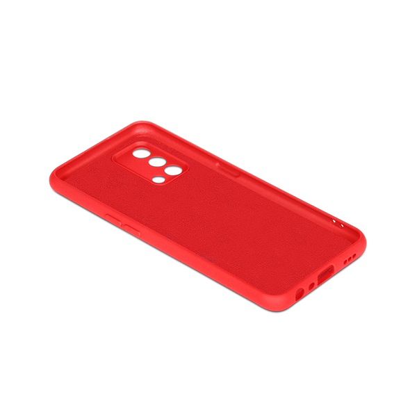 Чехол DF для Oppo A74 (4G), красный силикон с микрофиброй