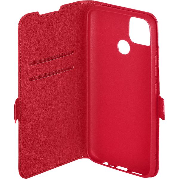 Чехол DF для Realme C25, красный с флипом