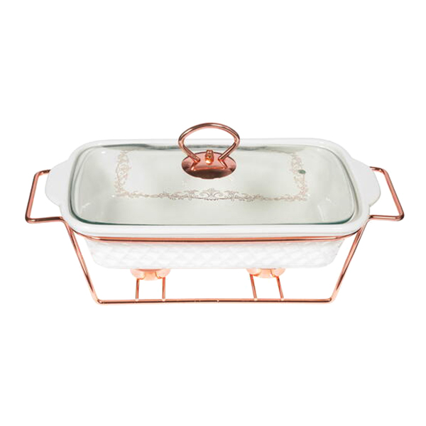Форма для выпекания (керамика) Lara 1.1л 30,2см, 2 свечи (LR12-01 розовое золото)