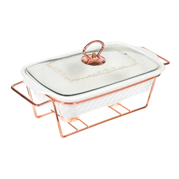 Форма для выпекания (керамика) Lara 1.1л 30,2см, 2 свечи (LR12-01 розовое золото)