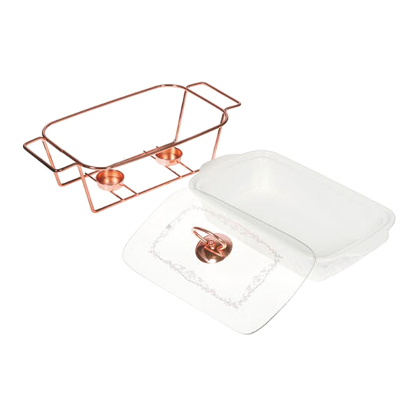 Форма для выпекания (керамика) Lara 1.1л 30,2см, 2 свечи (LR12-01 розовое золото)