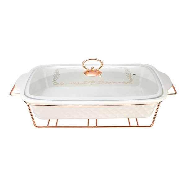 Форма для выпекания (керамика) Lara 2.0л 35,8см, 3 свечи (LR12-02 розовое золото)