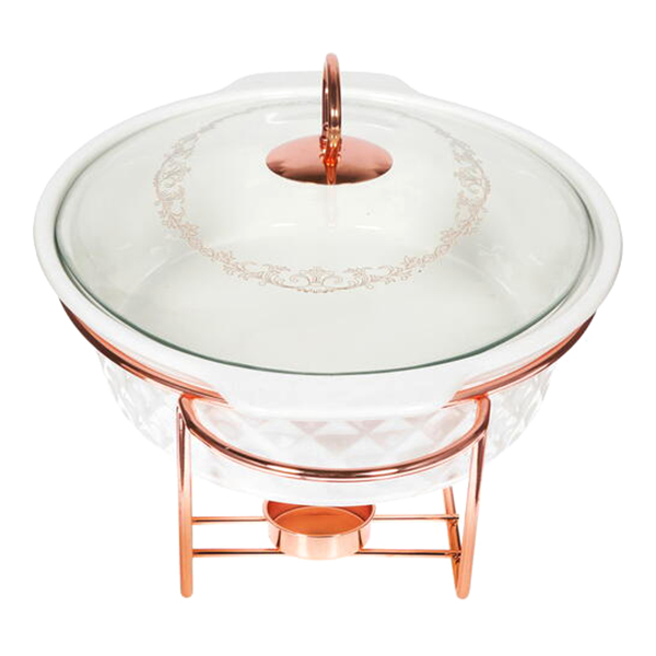 Форма для выпекания (керамика) Lara 1.8л 32,3см, 3 свечи (LR12-03 розовое золото)