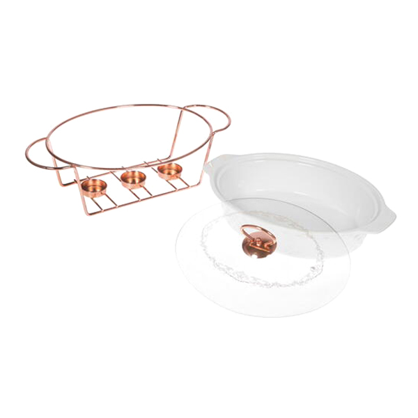 Форма для выпекания (керамика) Lara 1.8л 32,3см, 3 свечи (LR12-03 розовое золото)