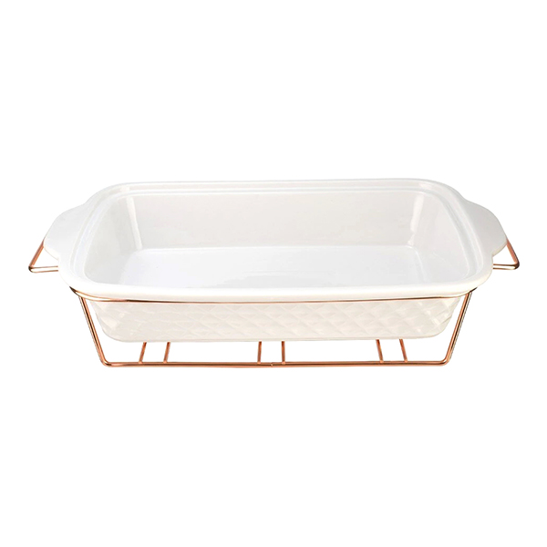 Форма для выпекания (керамика) Lara 2.9л 40,9см, 3 свечи (LR12-04 розовое золото)
