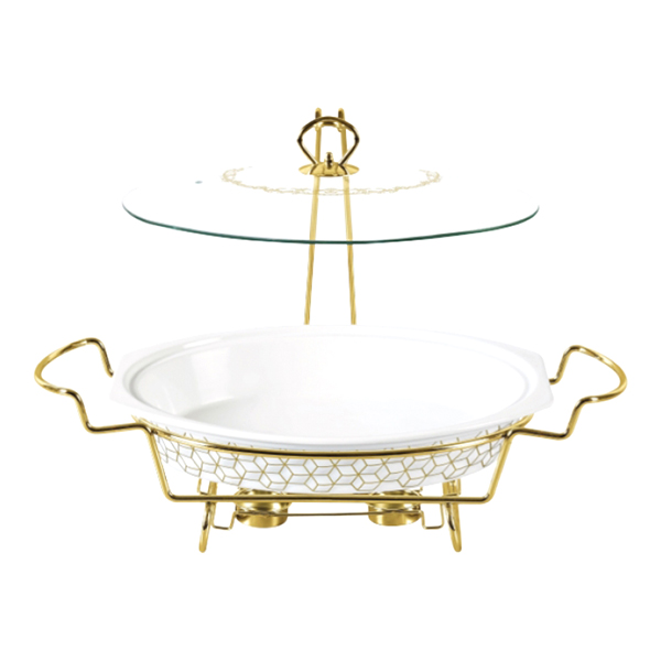 Форма для выпекания (керамика) Lara 2.7л 38,0см, 2 свечи (LR12-07 GOLD CUBE)