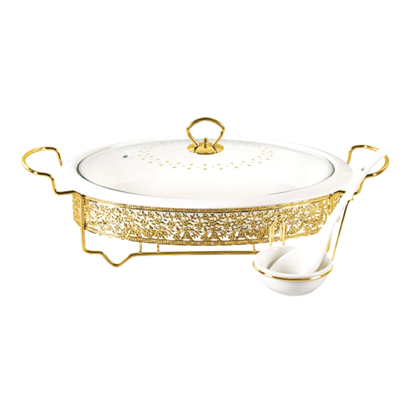 Форма для выпекания (керамика) Lara 2.1л 40см, 2 свечи (LR12-10 MARSEILE)