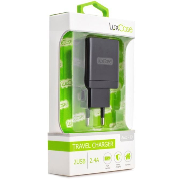 Сетевое зарядное устройство LuxCase 2 USB 2,4А (черный)