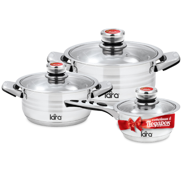 Набор кастрюль Lara ADAGIO, 3 пр. (LR02-104)