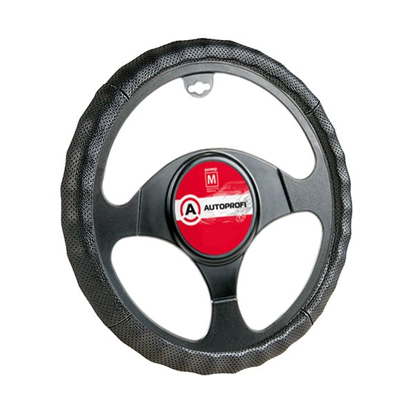 Оплетка для&nbsp; руля AutoProfi AP-396 BK (M) фото