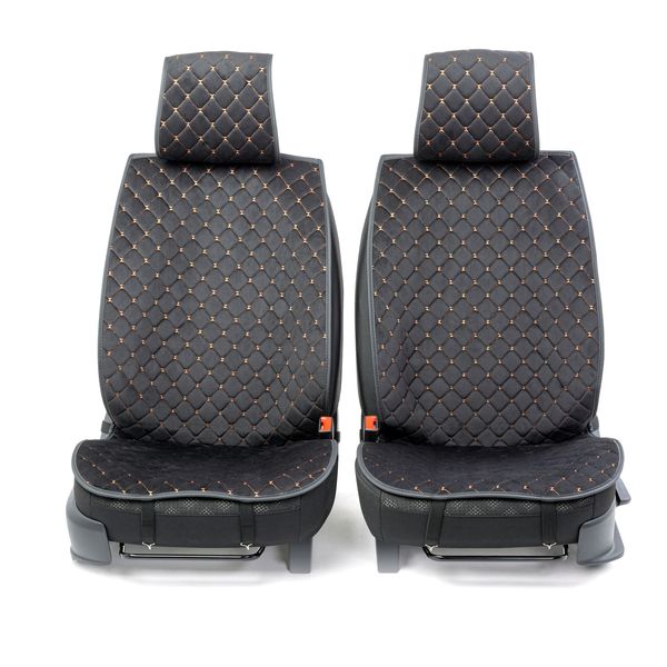 Накидка на сидение CarPerformance На перед.сидения 2 шт.алькантара (CUS-1012 BK/BE)