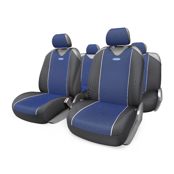 Чехол AutoProfi CARBON PLUS CRB-902P BK/BL