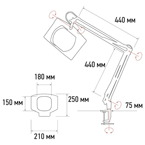 Лупа Rexant 5D, с подсветкой и крышкой (31-0212)
