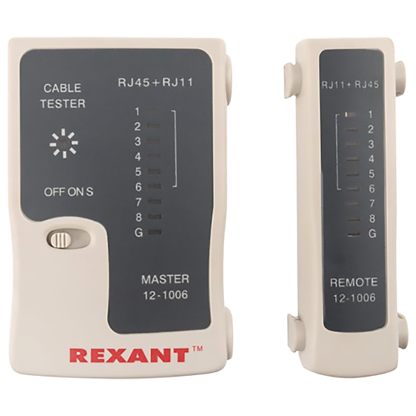 Тестер Rexant Кабеля RJ-45+RJ-11 468 (12-1006) фото