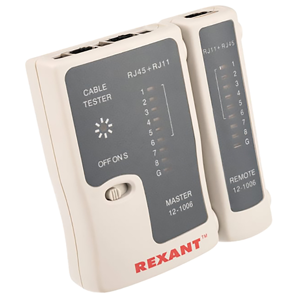 Тестер Rexant Кабеля RJ-45+RJ-11 468 (12-1006)