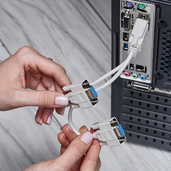 Переходник Rexant Штекер VGA - 2 гнезда VGA, провод (17-6834)