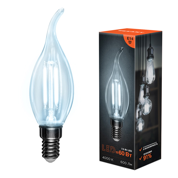 Лампочка Rexant CN37 7.5Вт 4000K E14 (604-102) 10шт.