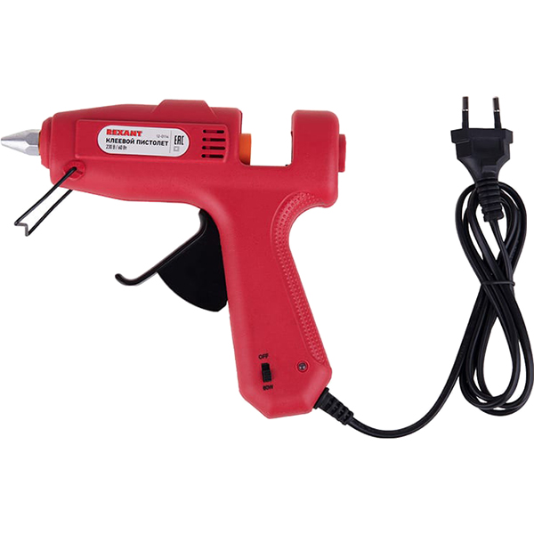 Пистолет клеевой Rexant 60 Вт, с кнопкой (12-0114)