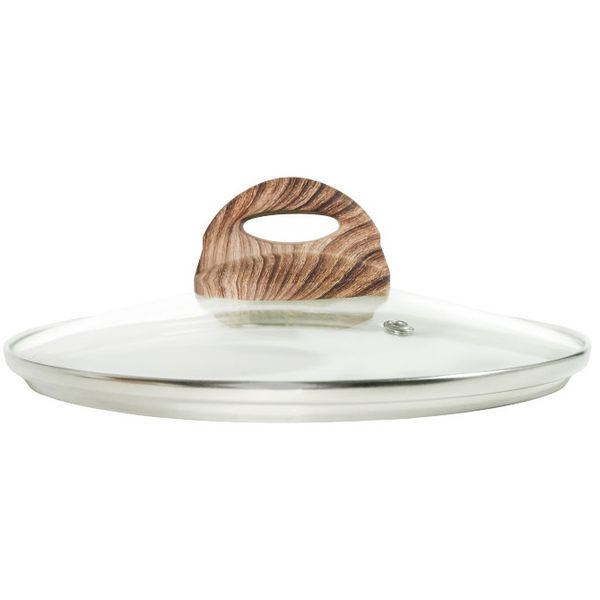 Крышка стеклянная Panairo 20см c ручкой Wood (K-D20-WOOD)