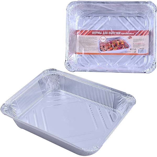 Форма для выпечки МультиДом однораз. Н-р 2шт. 30х24х5см (8.105)