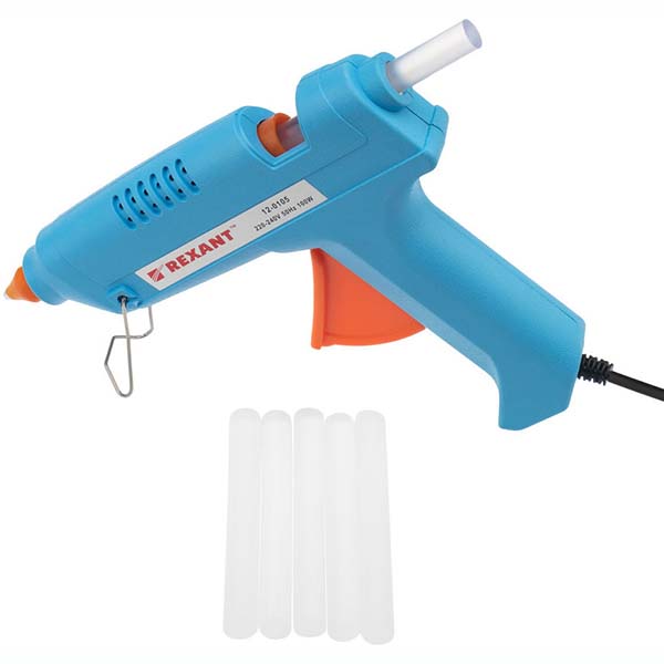 Пистолет клеевой Rexant D11, 100 мм, прозрачные 12 шт. (09-1220)