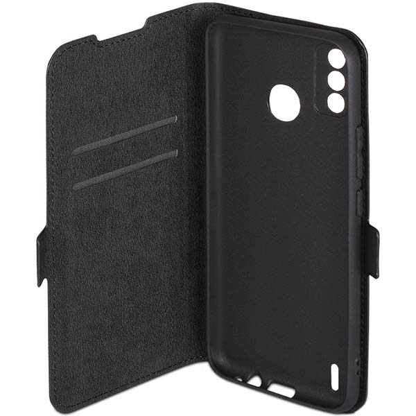Чехол DF с флипом для Tecno Spark 6 Go, черный