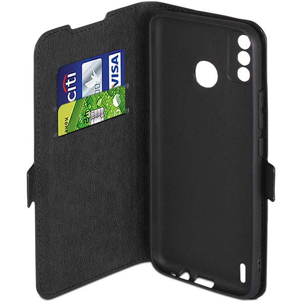 Чехол DF с флипом для Tecno Spark 6 Go, черный