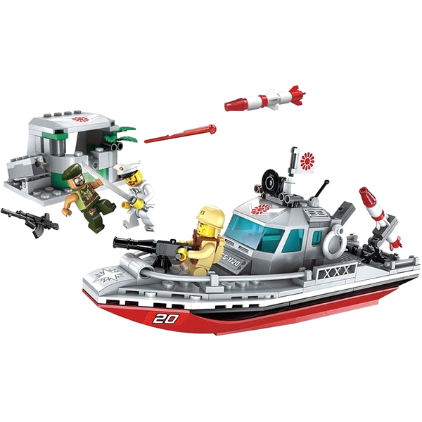 Конструктор детский QMAN Военный катер (1720)