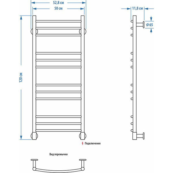 Полотенцесушитель электрический Energy Ergo P 800x500 прямой