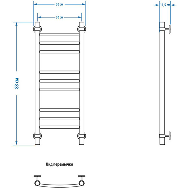 Полотенцесушитель водяной ENERGY Group Prestige 800х300