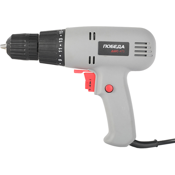 Шуруповерт ПОБЕДА ДШС-475, 475 Вт, 0-800 об/мин.,19Нм (120301425)