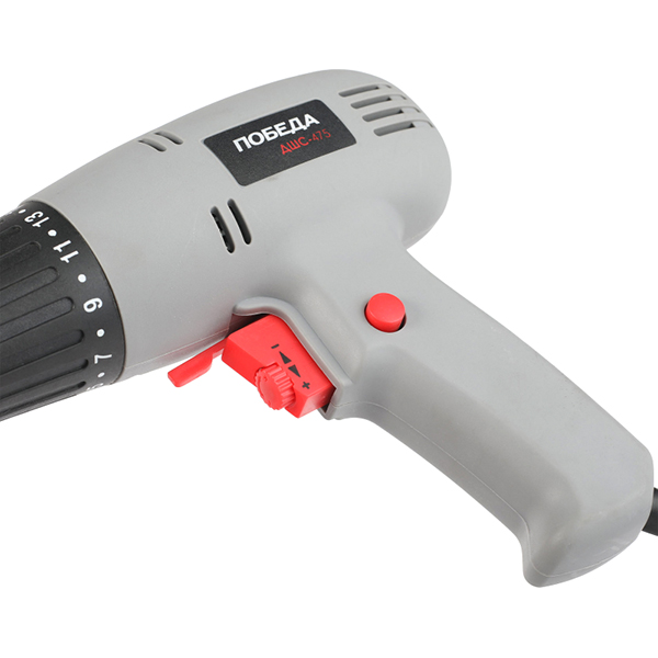 Шуруповерт ПОБЕДА ДШС-475, 475 Вт, 0-800 об/мин.,19Нм (120301425)