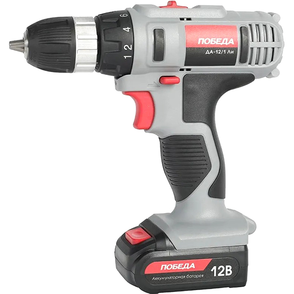 Шуруповерт аккумуляторный ПОБЕДА ДА-12/1Ли, 12В, 32 нм(180201648)